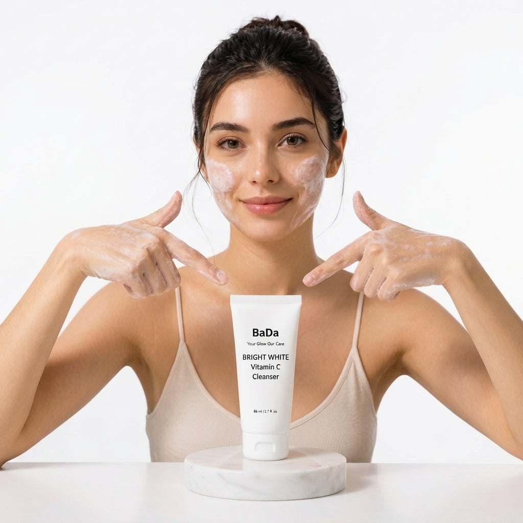 Applying_BaDa_Bright_White_Vitamin_C_Cleanser_-_Buy_Online_in_Pakistan