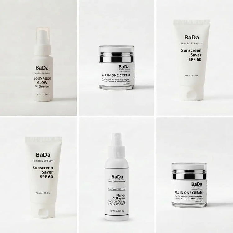 BaDa Korean Skincare Products Collection featuring Exosome Cream and Collagen Mist
