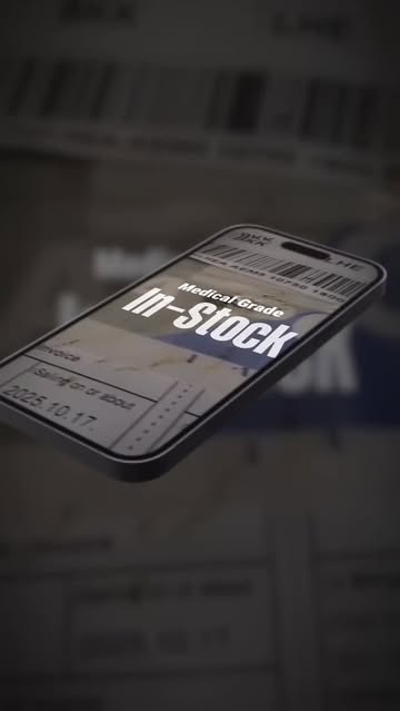 Phone displaying 'm-Stock' app interface on a blurred background